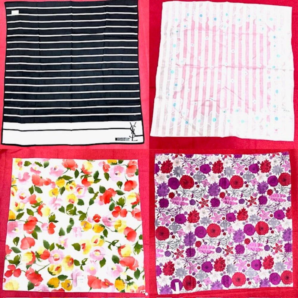 BUNDLE 4: YSL-COURREGES-LIBERTY-SHILLA Scarf/Lg Handker Cott/Silk 24" - 22"(93) - Picture 9 of 16